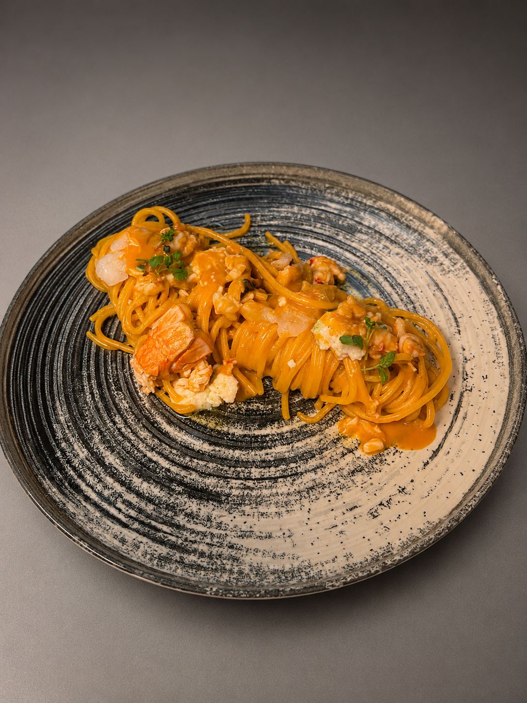 Spaghetti con scampi